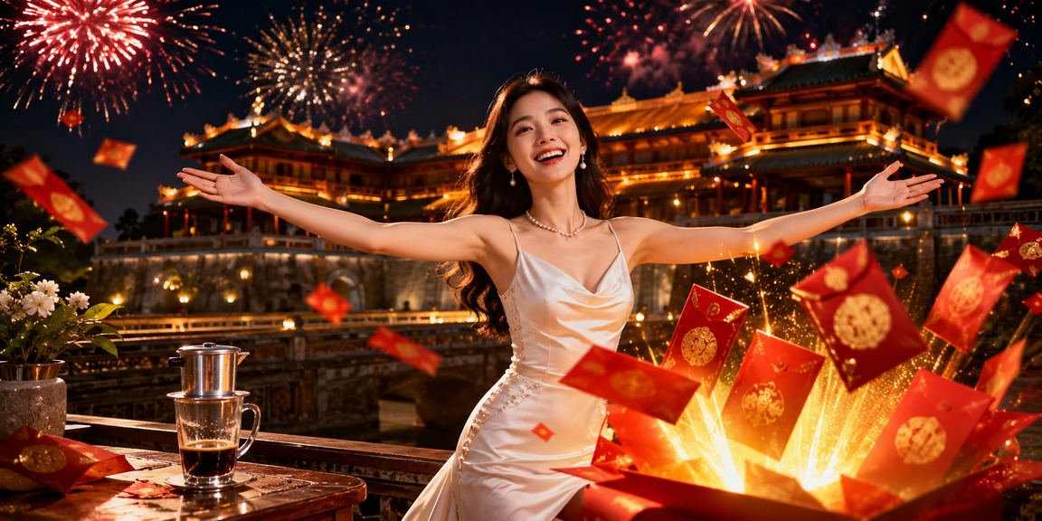Người dùng Huế nhận phong bì đỏ thưởng trong không gian cà phê buổi sáng